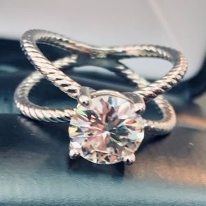 2ct Round Moissanite engagement ring 14KT white